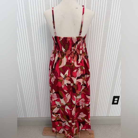 A New Day Women's Spaghetti Strap Smocked Dress Floral Red Size Medium - Picture 5 of 9